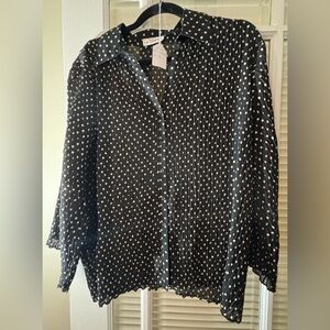 COPY - LeGrange Polka Dot Crinkle Blouse-Size Large-1X